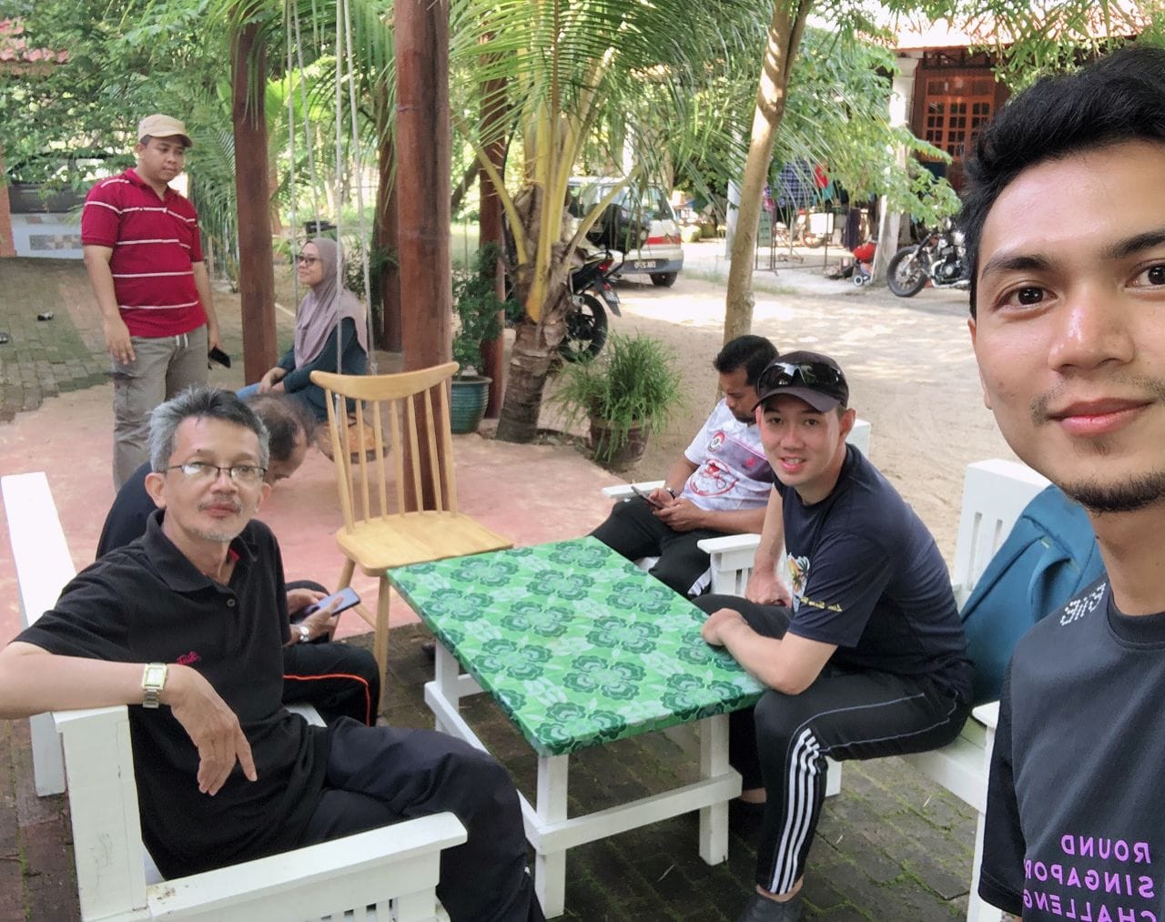 Guests relaxing at the resort garden after the trip